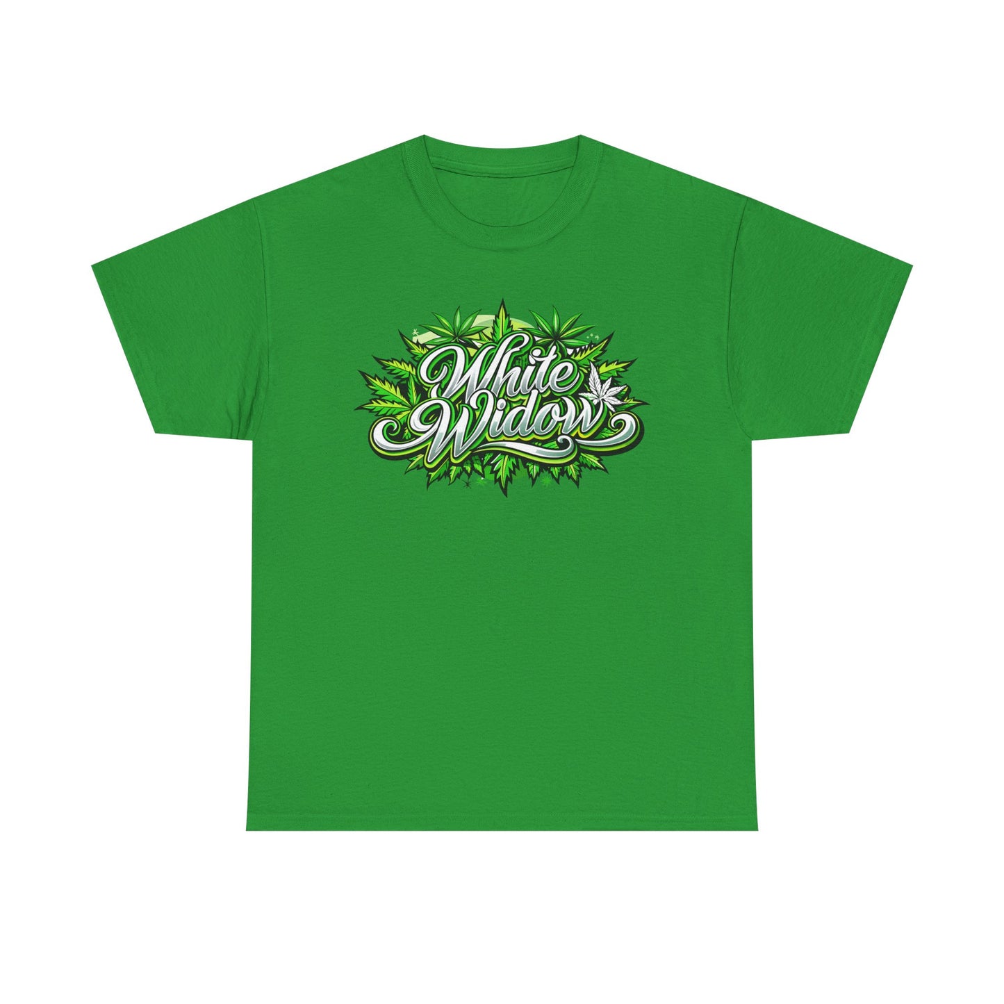 White Widow Graphic Tee — Cannabis Leaf Logo T-Shirt