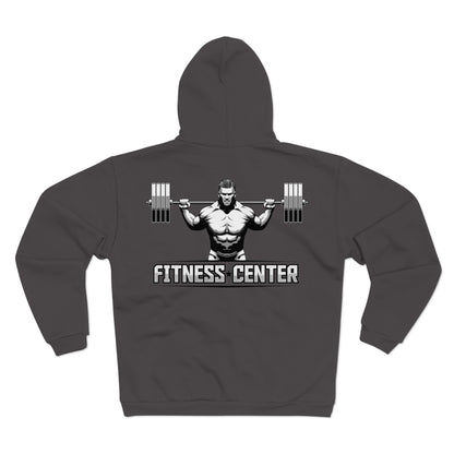 Unisex Fitness Zip Sweatshirt - Strong Design for Gym Lovers