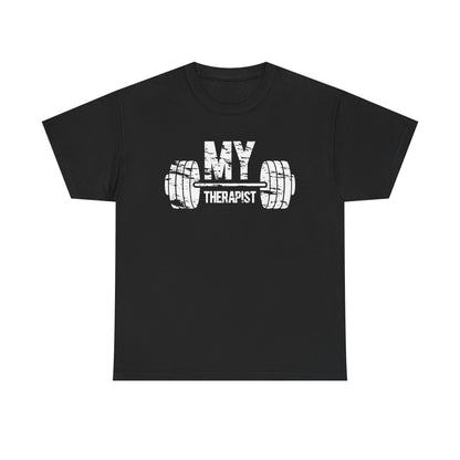 Funny Fitness Unisex Heavy Cotton Tee - My Therapist Workout Shirt