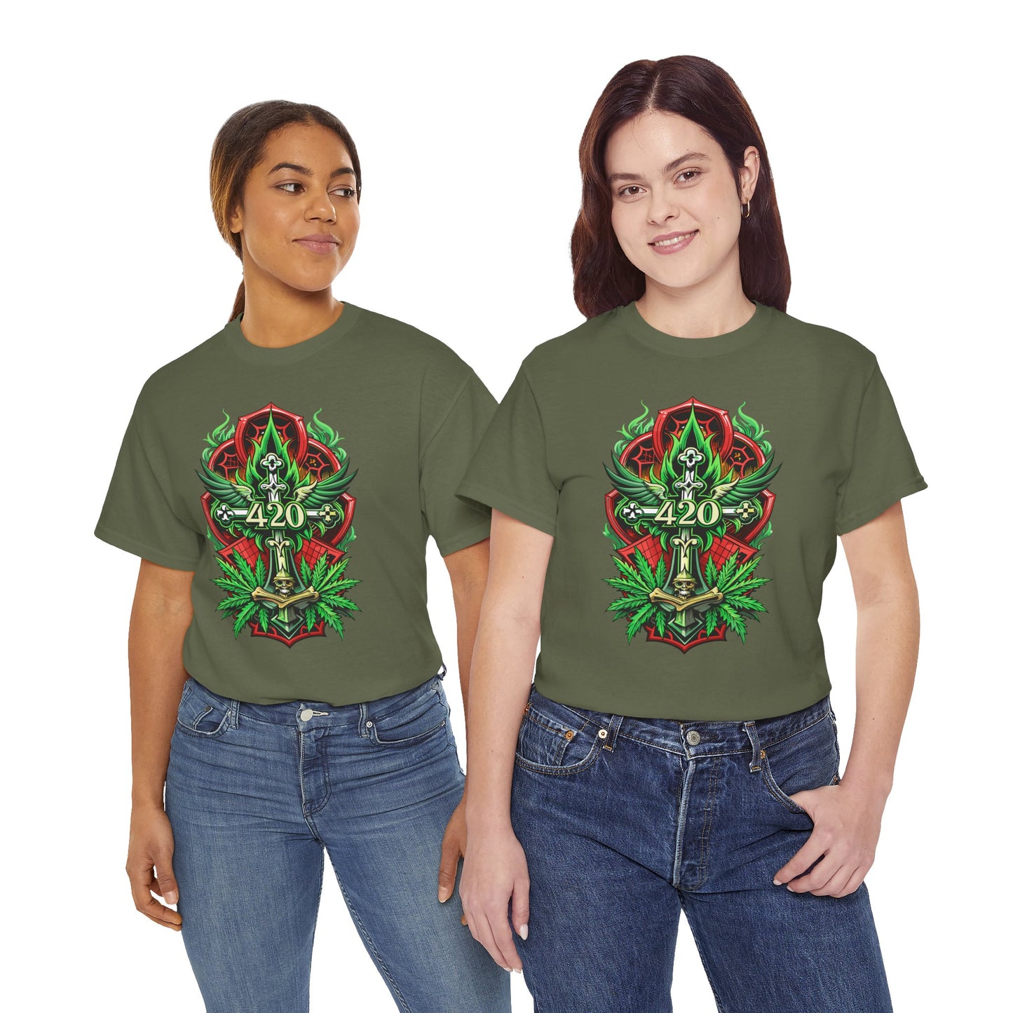 420 Cannabis Shield T-Shirt – Marijuana Leaf Stoner Graphic Tee