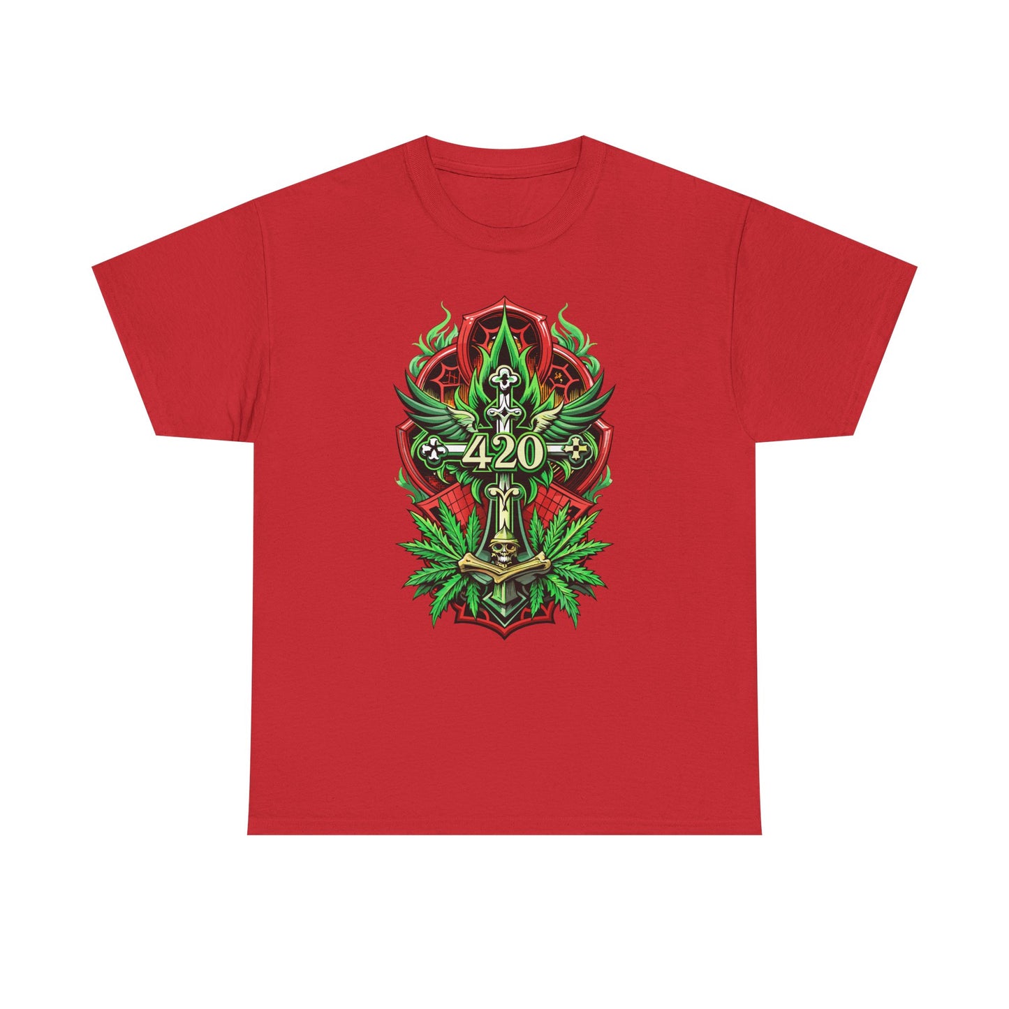 420 Cannabis Shield T-Shirt – Marijuana Leaf Stoner Graphic Tee
