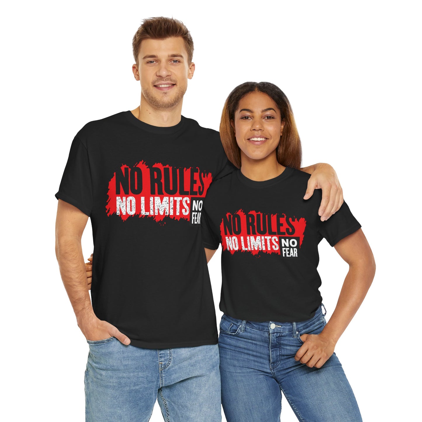 No Rules No Limits Unisex Heavy Cotton Tee – Motivational Graphic Shirt