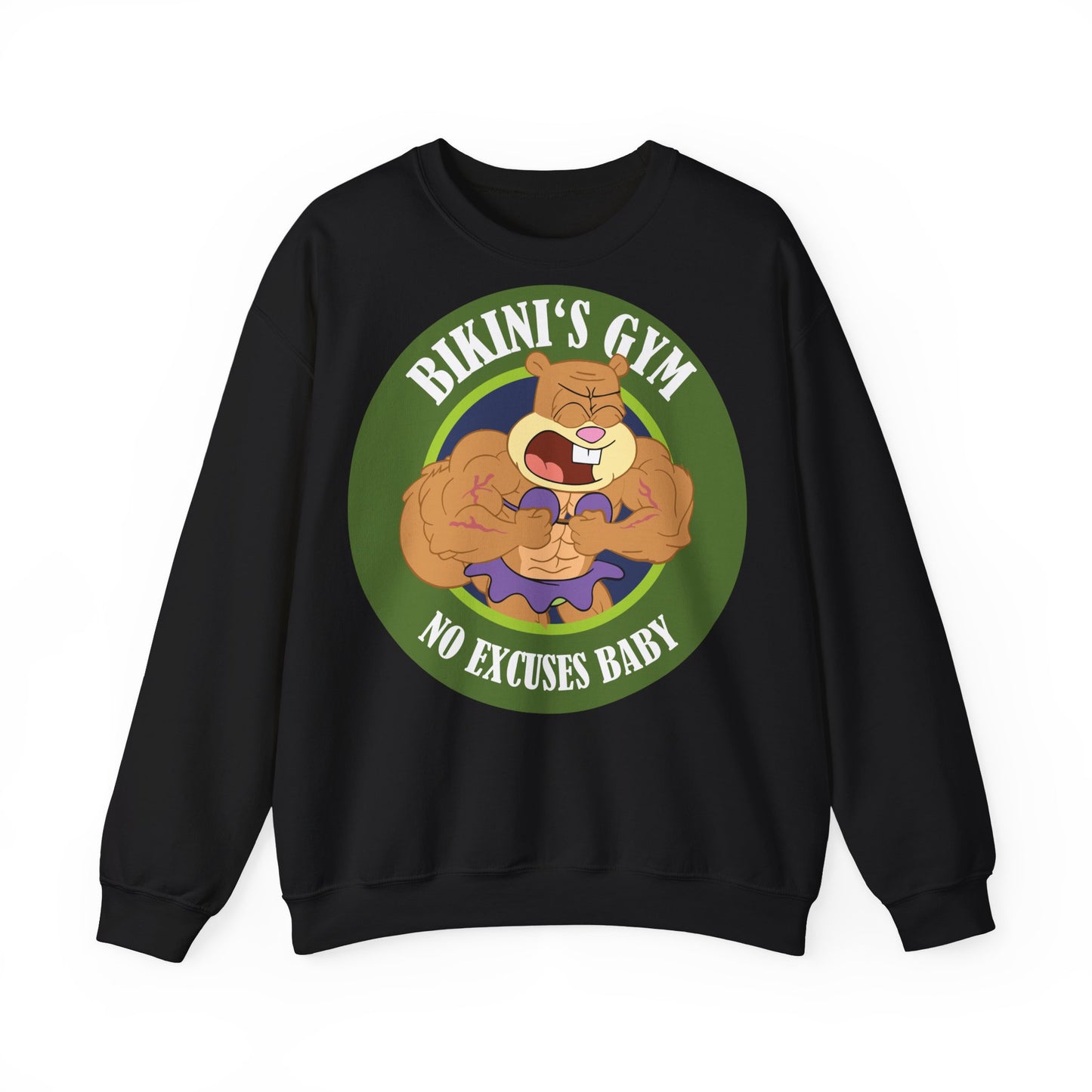 Bikini's Gym No Excuses Unisex Heavy Blend™ Crewneck Sweatshirt for Fitness Enthusiasts