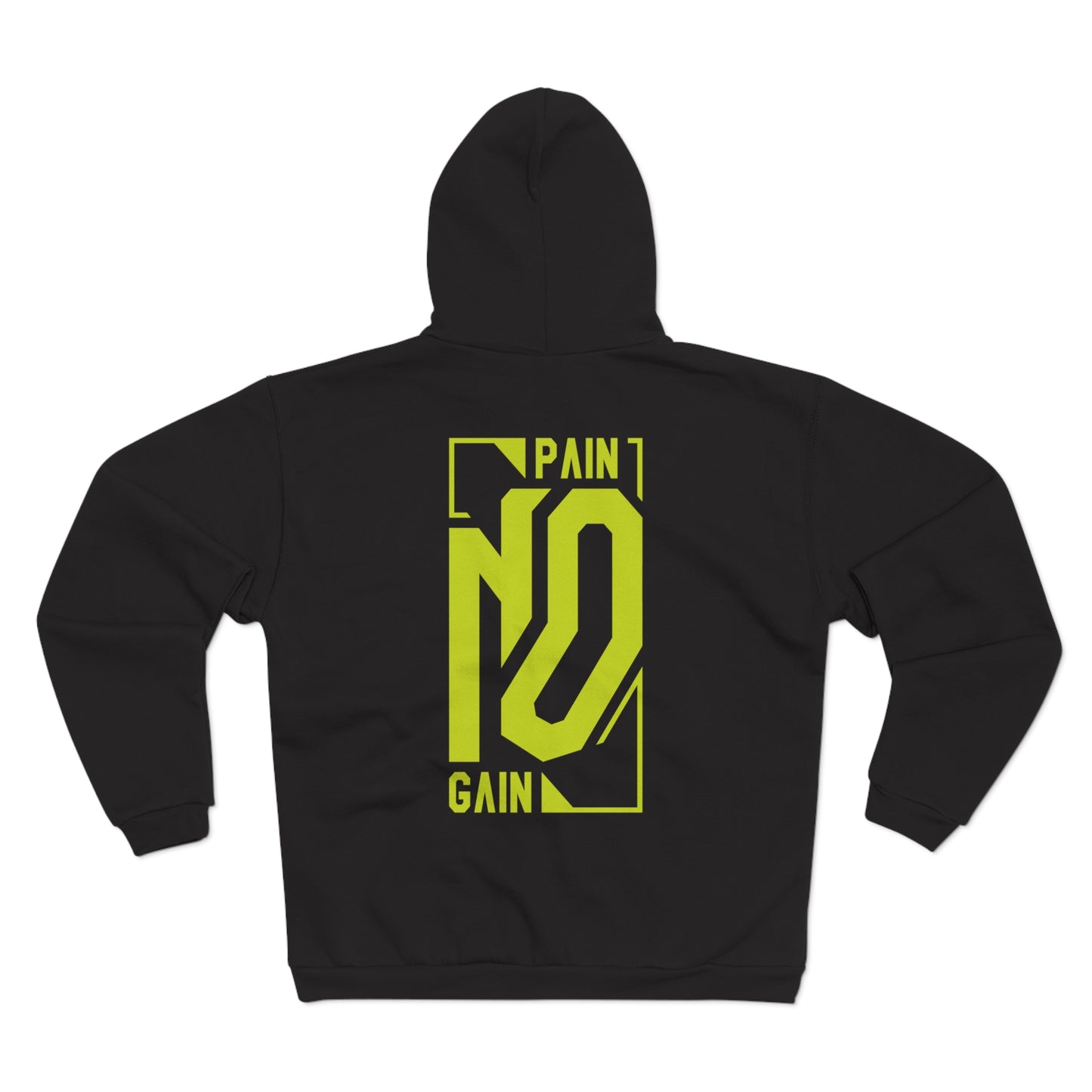 Unisex Hooded Zip Sweatshirt - "No Pain No Gain" Fitness Hoodie