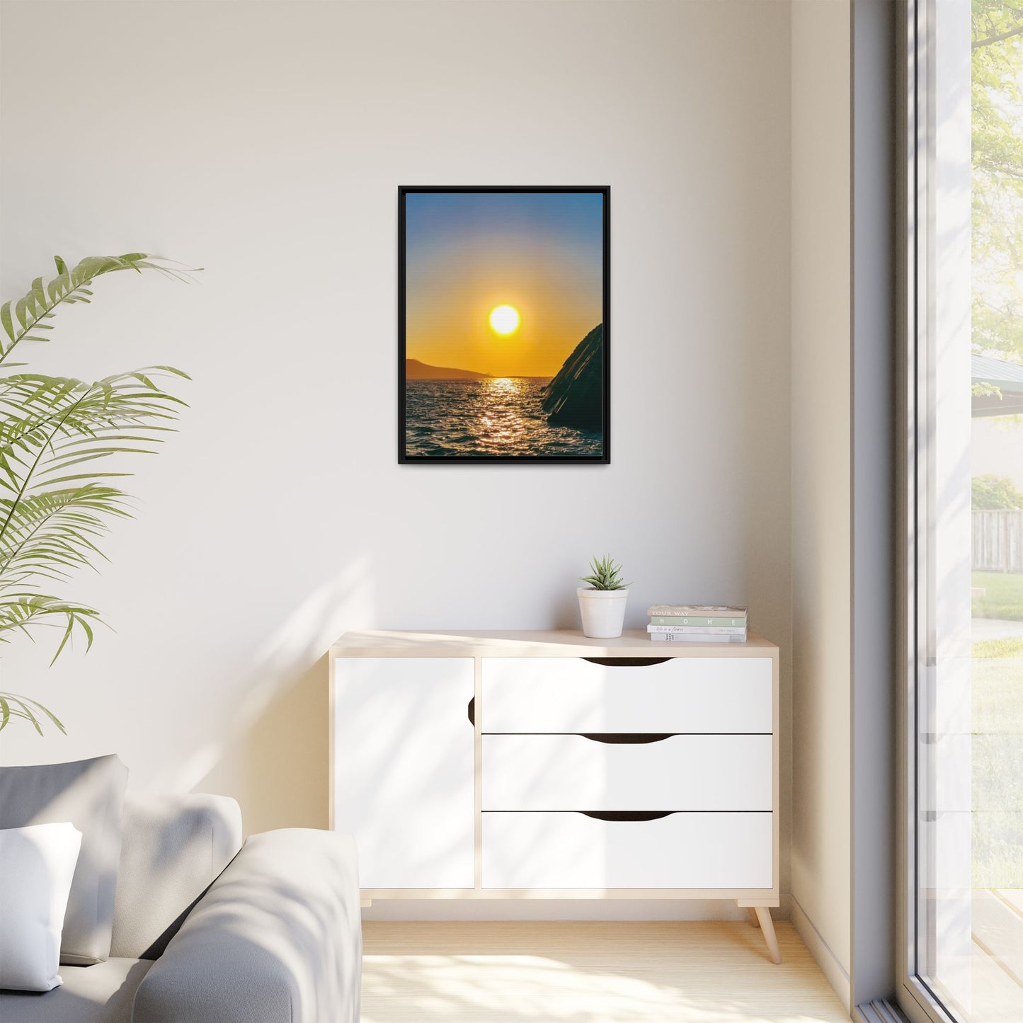 Dunquin Pier Sunset Matte Canvas, Framed (Multi-color)