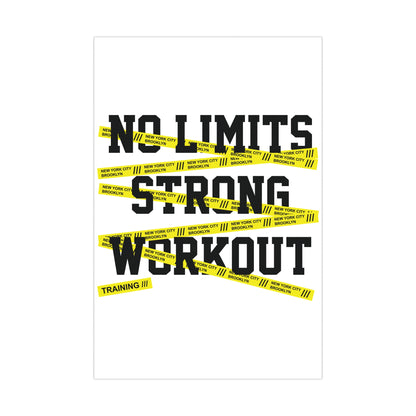 Motivational Matte Poster - No Limits Strong Workout Decor