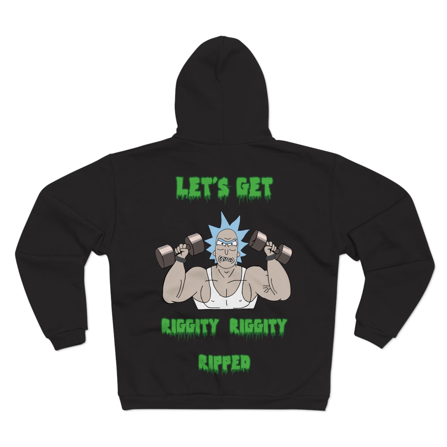 Funny Fitness Unisex Hooded Zip Sweatshirt - "Let's Get Riggity Ripped"