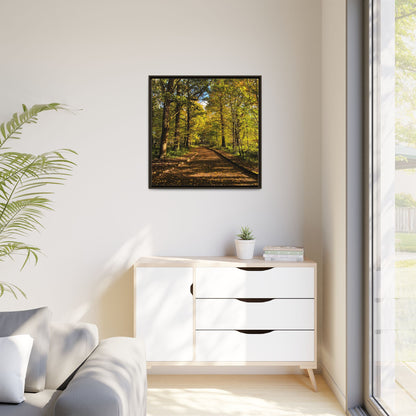 Listowel Town Park Autumn Matte Canvas, Framed (Multi-color)
