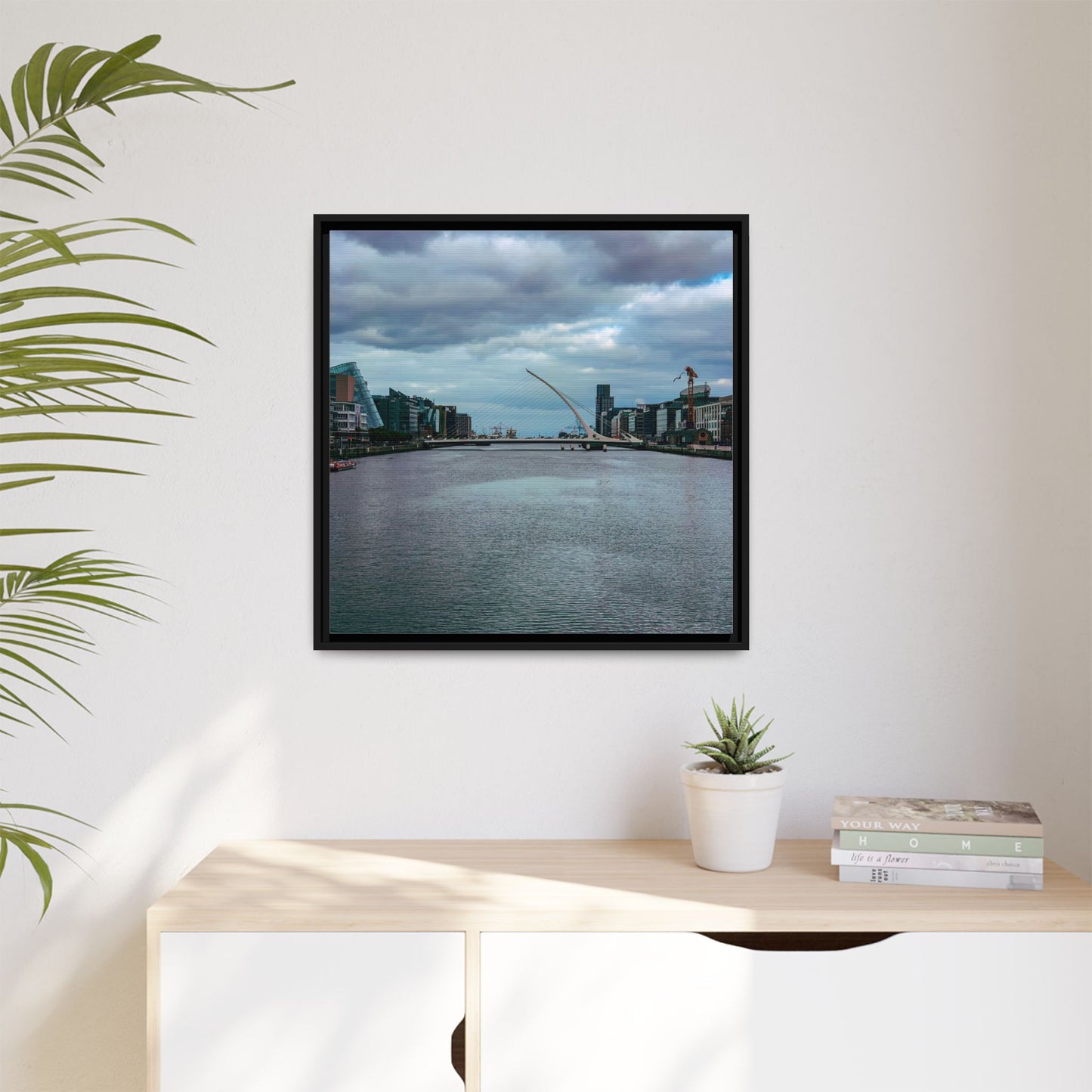 Samuel Beckett Bridge Matte Canvas, Framed (Multi-color)