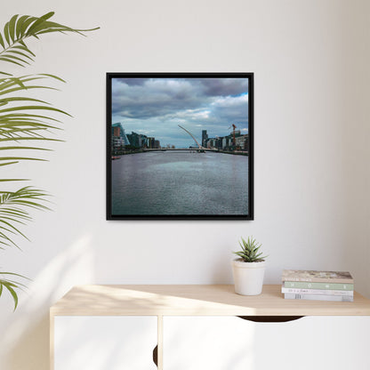 Samuel Beckett Bridge Matte Canvas, Framed (Multi-color)