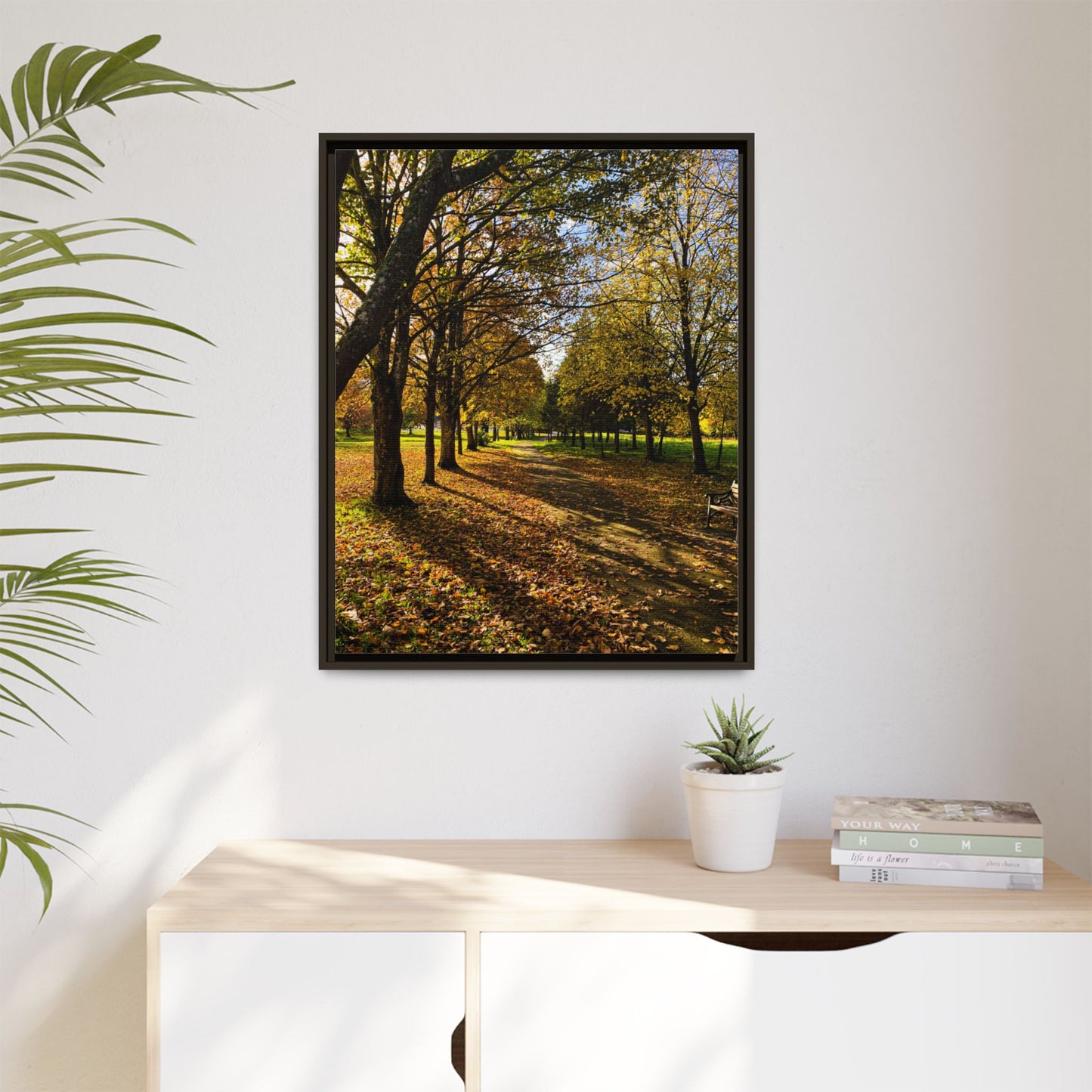 Listowel town Park Autumn Matte Canvas, Framed (Multi-color)