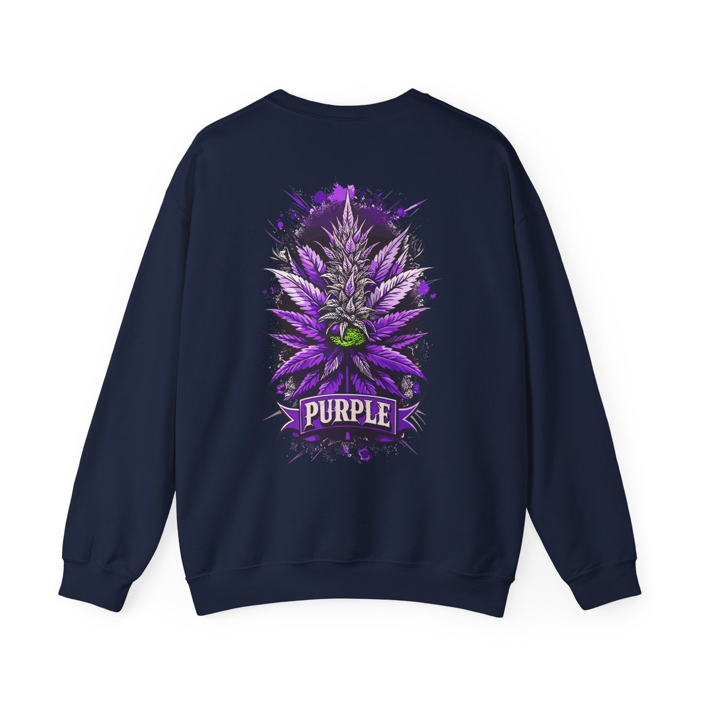 Purple Cannabis Bud Sweatshirt — Bold Psychedelic Marijuana Graphic