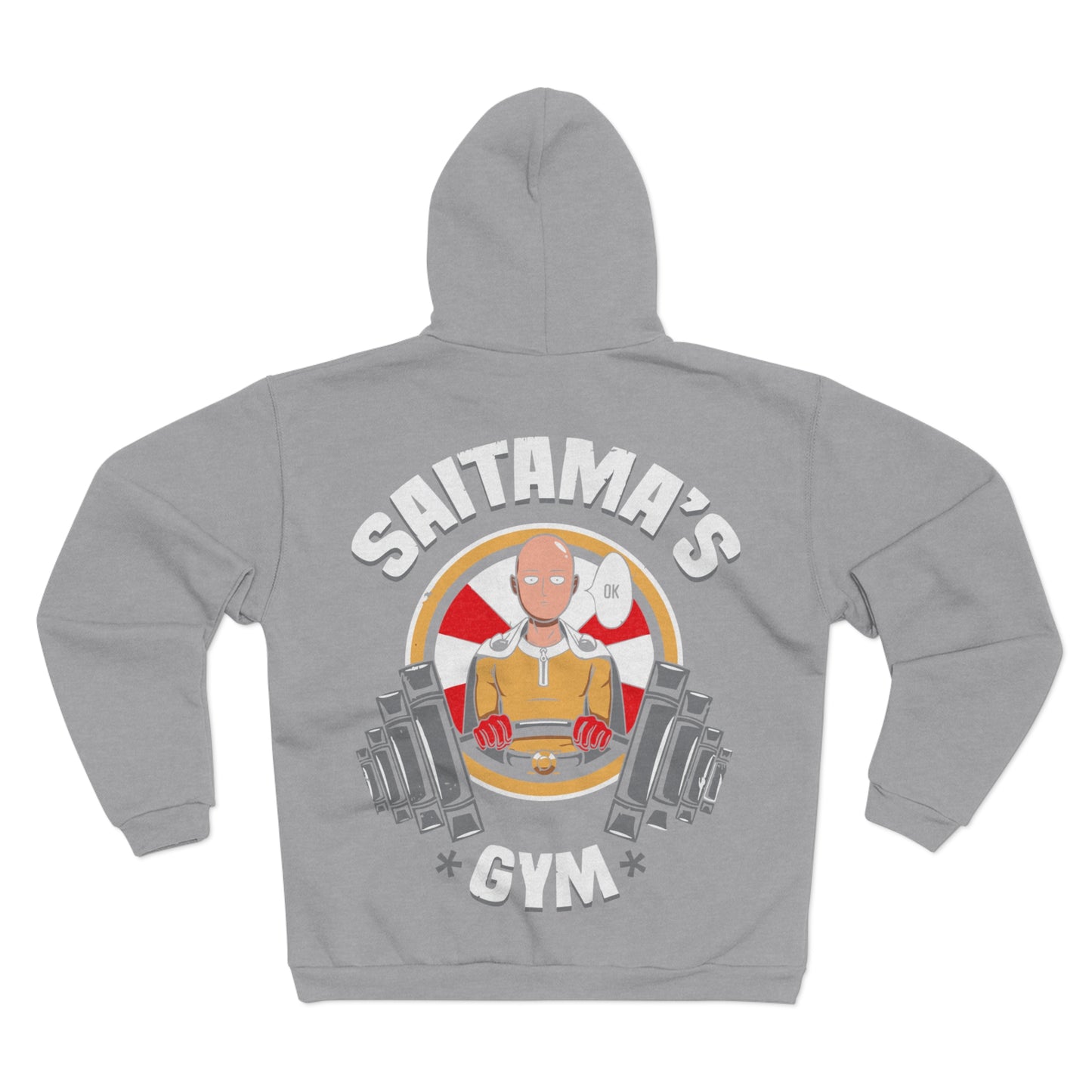 Saitama's Gym Unisex Hooded Zip Sweatshirt - Fitness Anime Hoodie