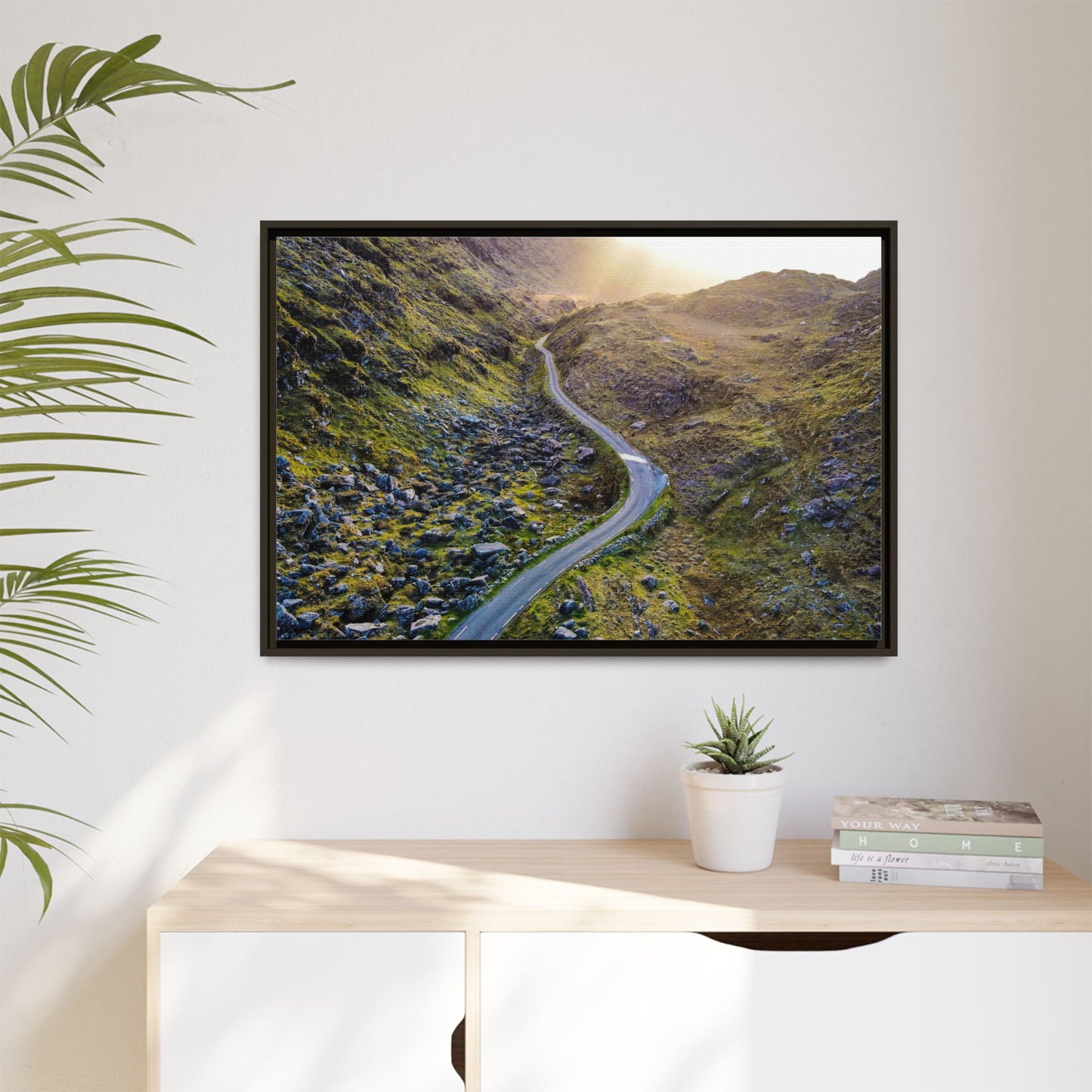 Valley Road Matte Canvas, Framed (Multi-color)