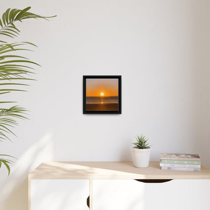 Sunset in Ocean Matte Canvas, Framed (Multi-color)