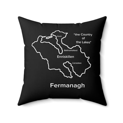 Fermanagh Spun Polyester Square Pillow Black Edition 4 Sizes