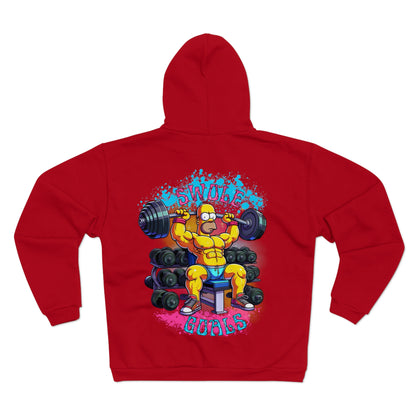 Swole Gobs Unisex Hooded Zip Sweatshirt - Perfect for Fitness Enthusiasts