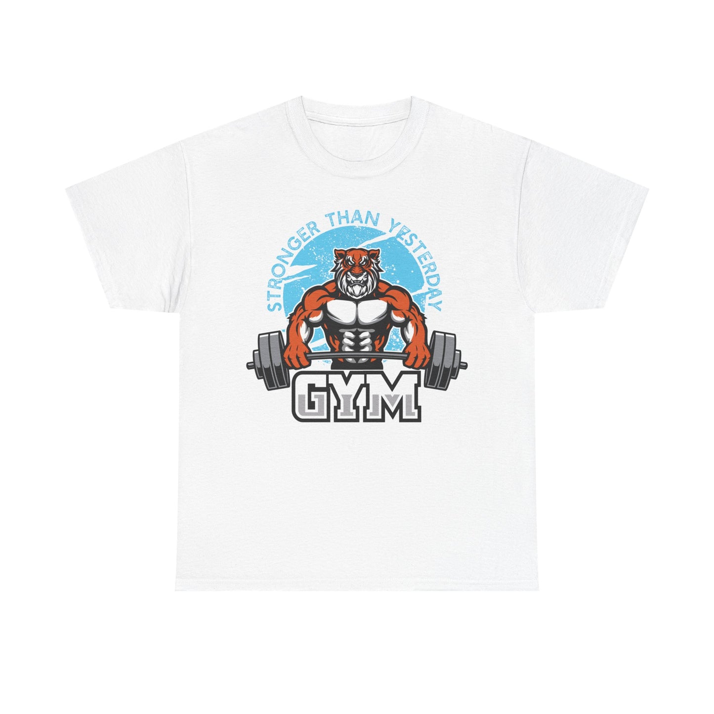 Stronger Than Yesterday Gym Tee - Unisex Heavy Cotton Shirt for Fitness Enthusiasts