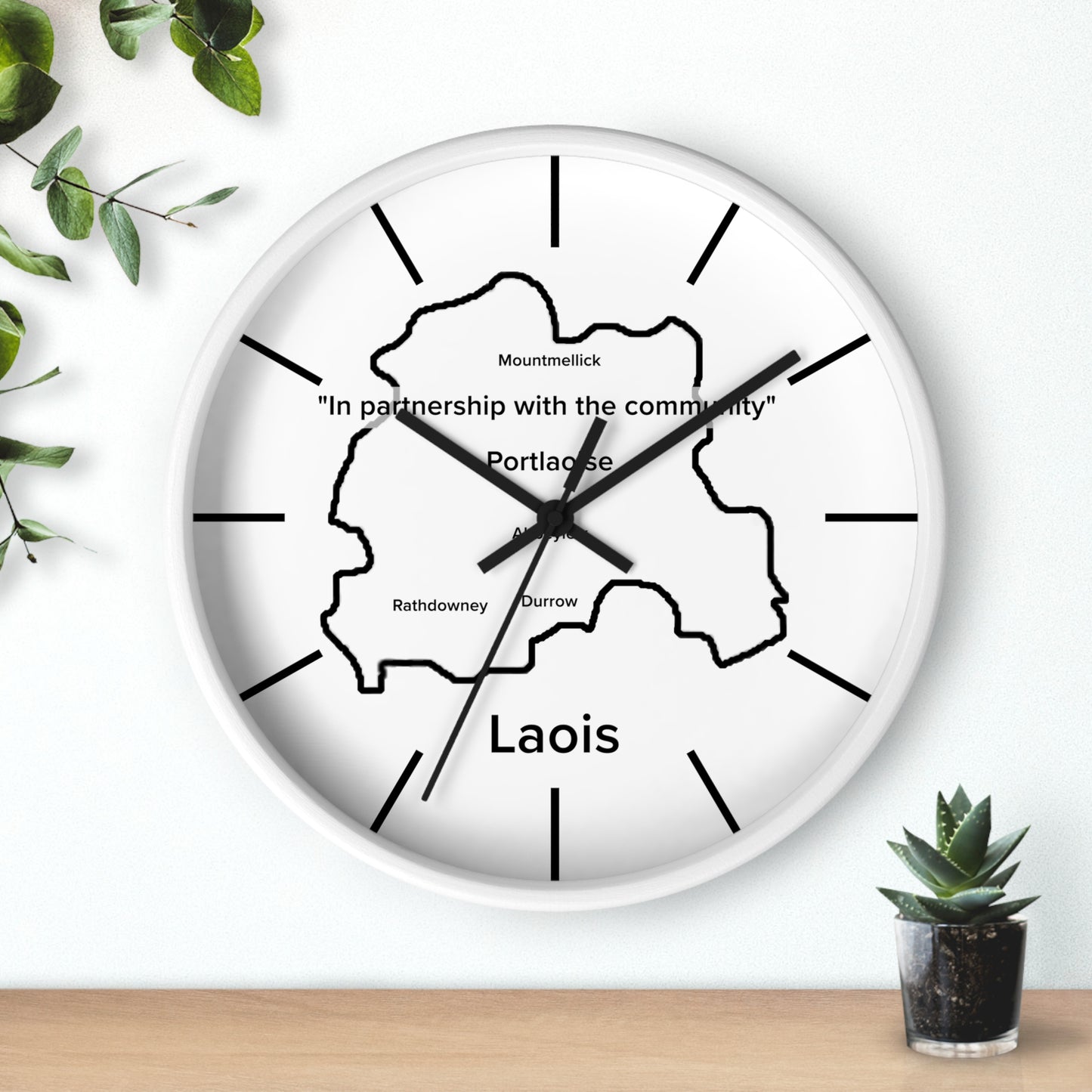 Laois County Map Wall Clock — Minimalist Irish County Clock