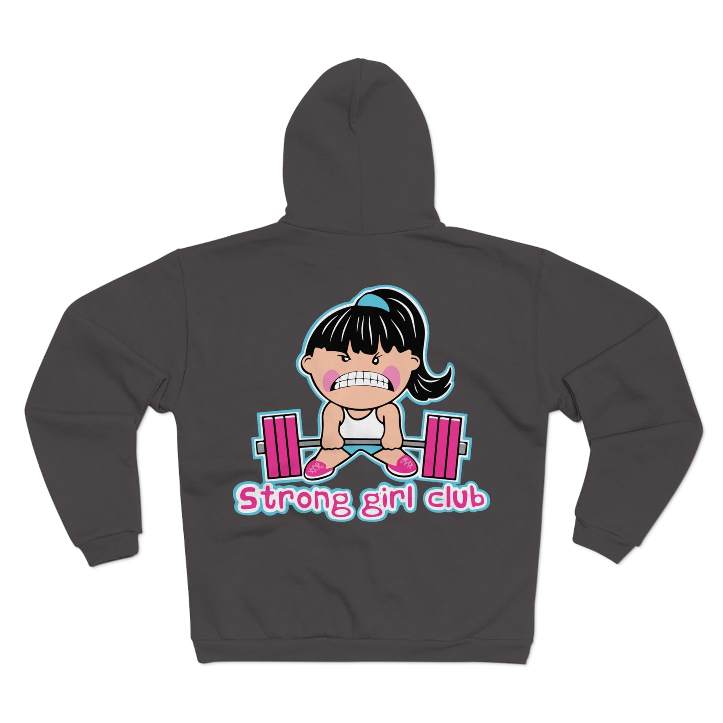 Strong Girl Club Unisex Hooded Zip Sweatshirt - Empowering Workout Hoodie