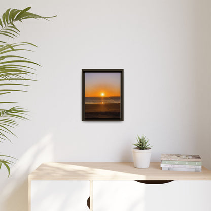 Sunset in Ocean Matte Canvas, Framed (Multi-color)