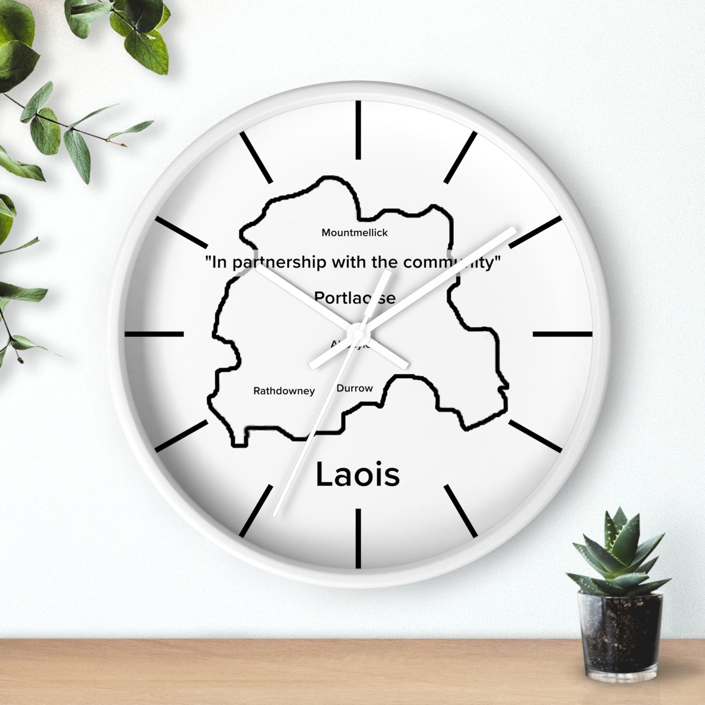 Laois County Map Wall Clock — Minimalist Irish County Clock