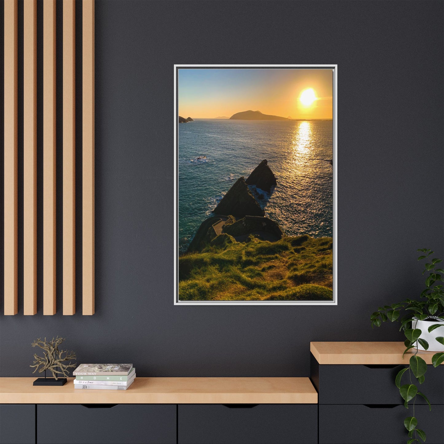 Dunquin Pier Matte Canvas, Framed (Multi-color)