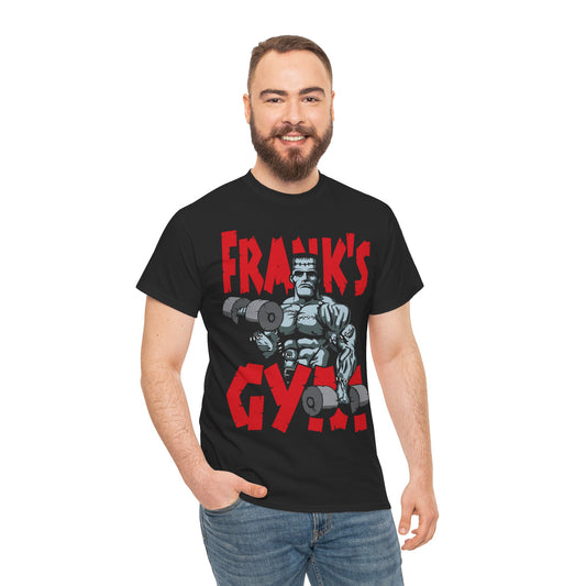 Frank's Gym Unisex Heavy Cotton Tee - Bold Fitness Apparel for Workout Enthusiasts Black