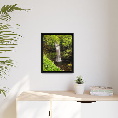 Glacer Waterfall Matte Canvas, Framed (Multi-color)