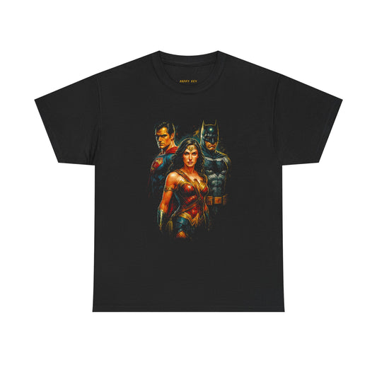 Graphic Tee — Superhero Trio Vintage Portrait
