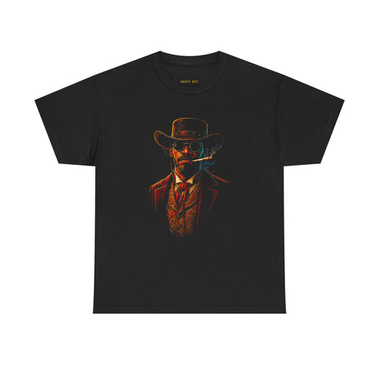 Western Outlaw Tee — Vintage Cowboy Smoking Portrait Shirt