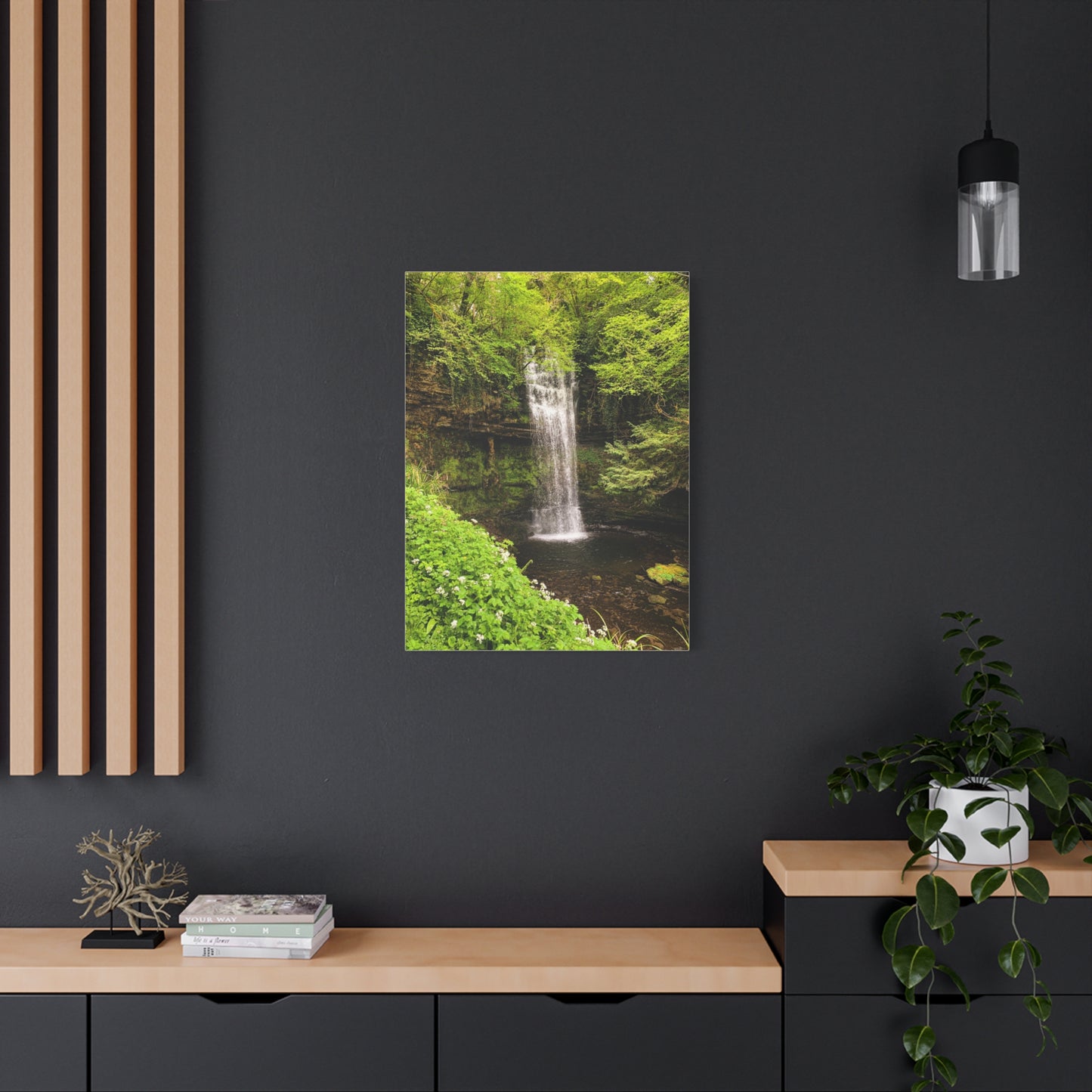 Glacer Waterfall Matte Canvas, Stretched, 1.25"