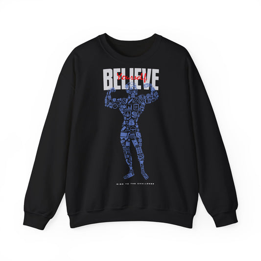 Motivational Unisex Heavy Blend™ Crewneck Sweatshirt - 'Believe' Design for Everyday Inspiration