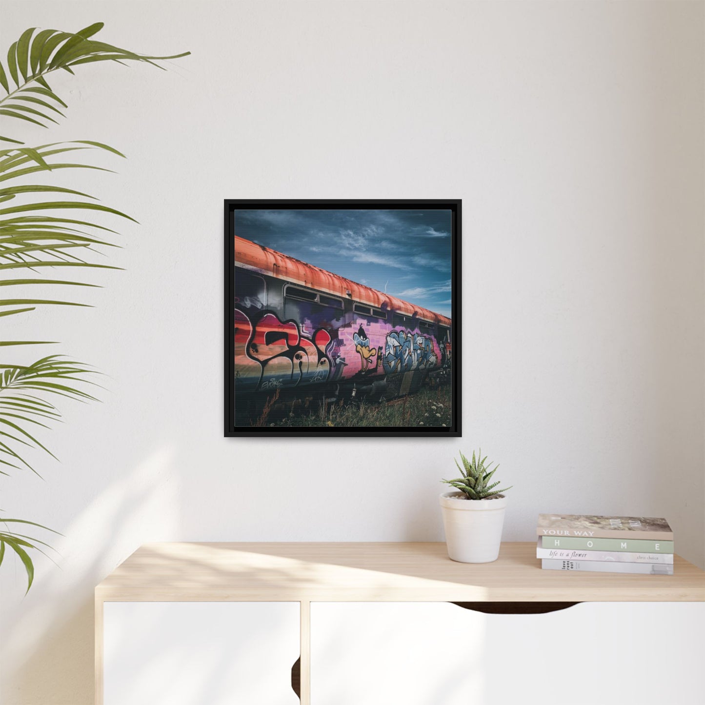 Night Train Matte Canvas, Framed (Multi-color)