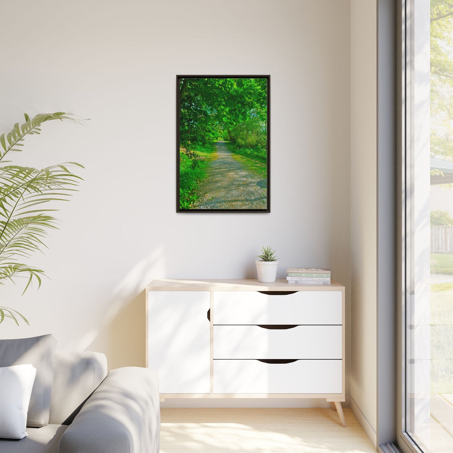 Listowel River Walk Matte Canvas, Framed (Multi-color)