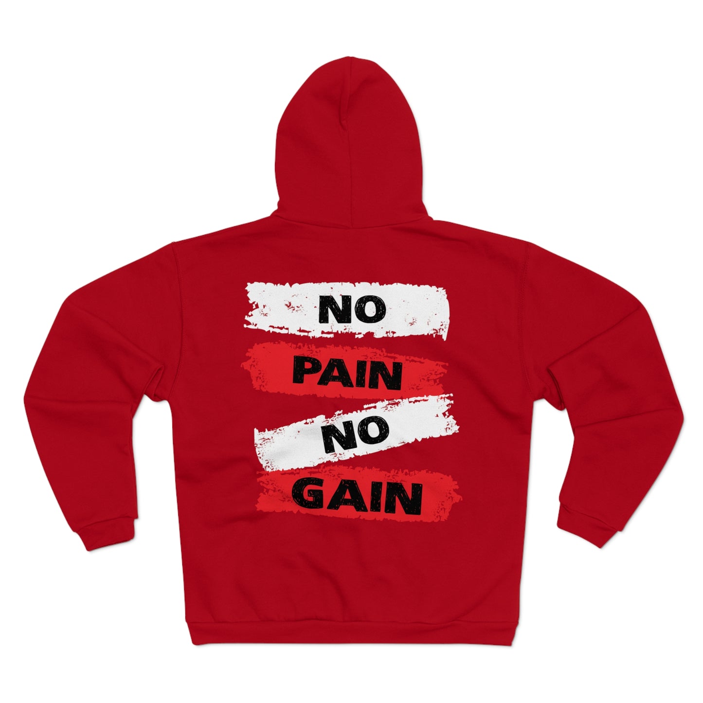 No Pain No Gain Unisex Zip Hoodie - Motivational Fitness Sweatshirt