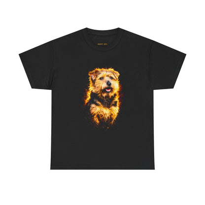 Dog Portrait T-Shirt - Glowing Terrier Graphic Tee
