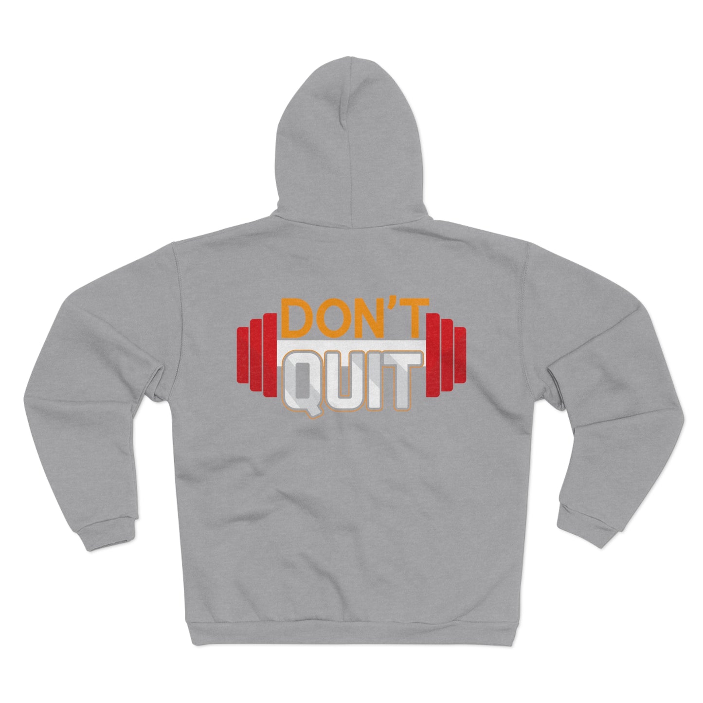 Motivational Unisex Zip Sweatshirt – "DON'T QUIT" Fitness Hoodie