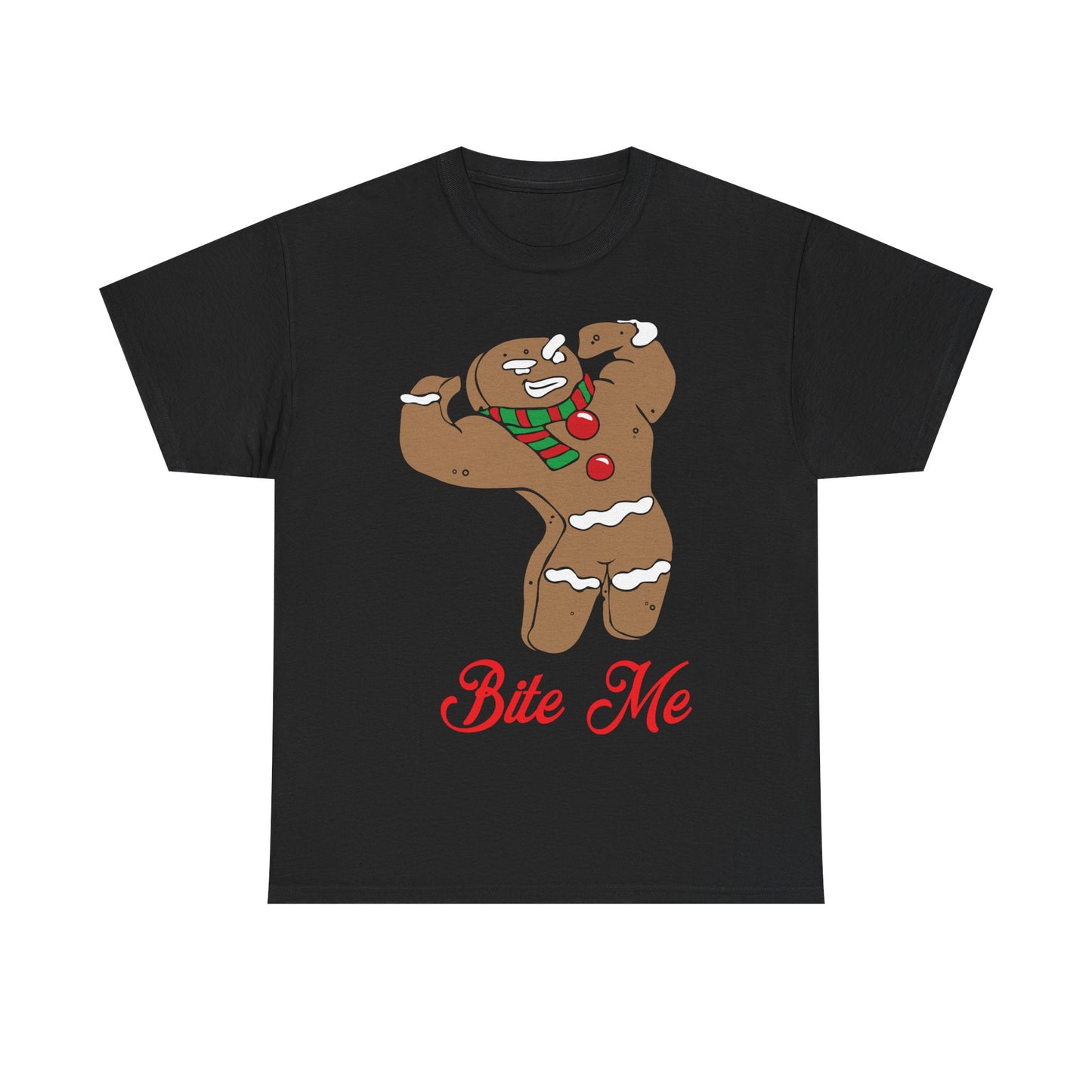 Funny Gingerbread Cookie Tee - Bite Me Christmas Shirt Black