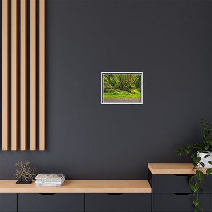 Deer in Ditch Matte Canvas, Framed (Multi-color)