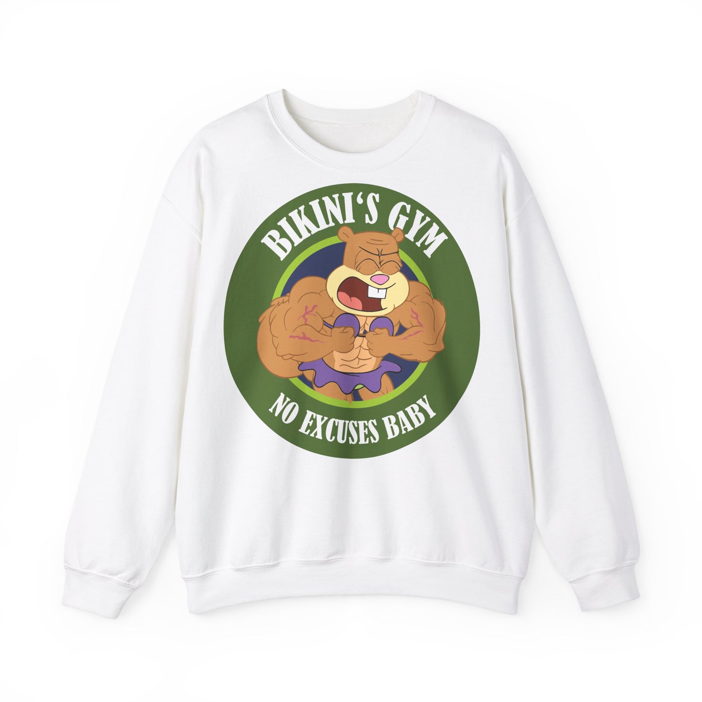 Bikini's Gym No Excuses Unisex Heavy Blend™ Crewneck Sweatshirt for Fitness Enthusiasts