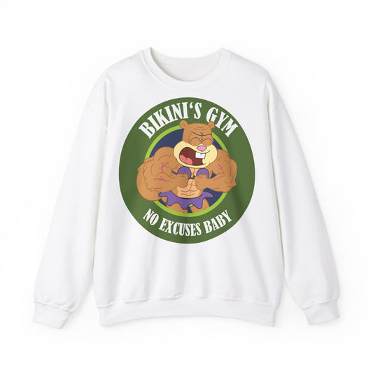 Bikini's Gym No Excuses Unisex Heavy Blend™ Crewneck Sweatshirt for Fitness Enthusiasts