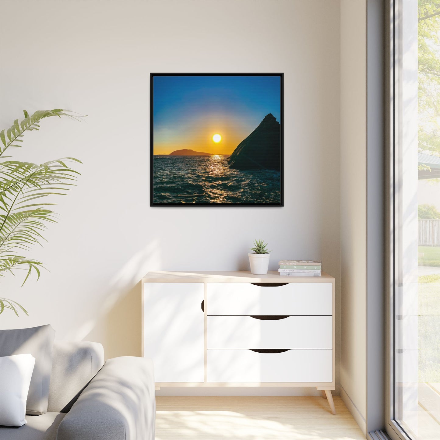Dunquin Pier Sunset Matte Canvas, Framed (Multi-color)