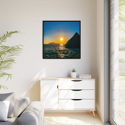 Dunquin Pier Sunset Matte Canvas, Framed (Multi-color)
