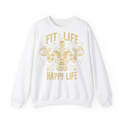 Fit Life Happy Life Unisex Heavy Blend™ Crewneck Sweatshirt - Perfect for Fitness Enthusiasts