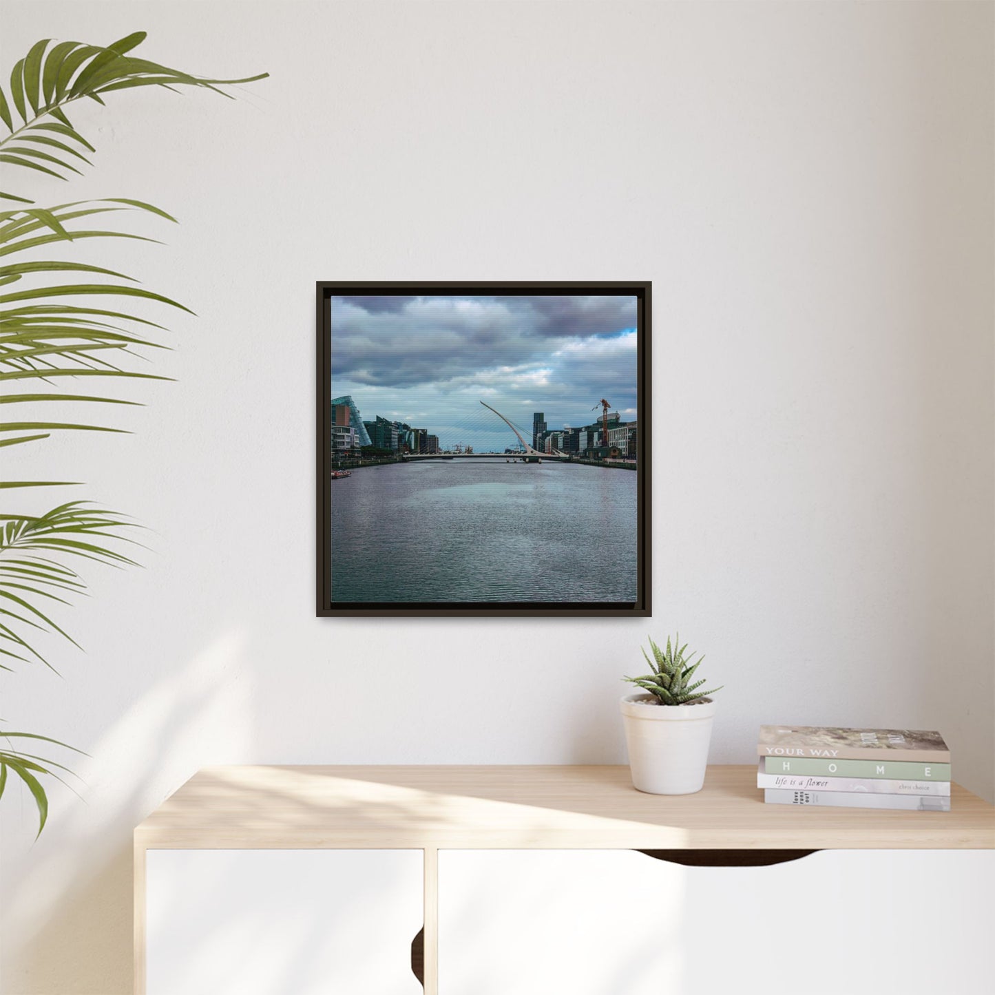 Samuel Beckett Bridge Matte Canvas, Framed (Multi-color)