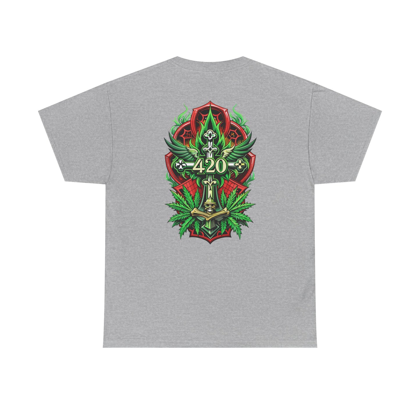420 Cannabis Shield T-Shirt – Marijuana Leaf Stoner Graphic Tee