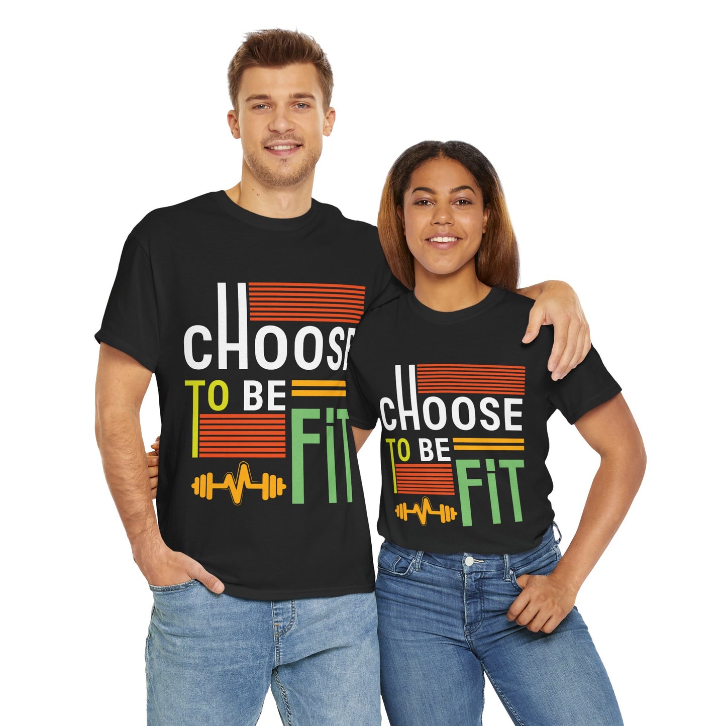 Choose to Be Fit Unisex Heavy Cotton Tee - Motivational Fitness Shirt