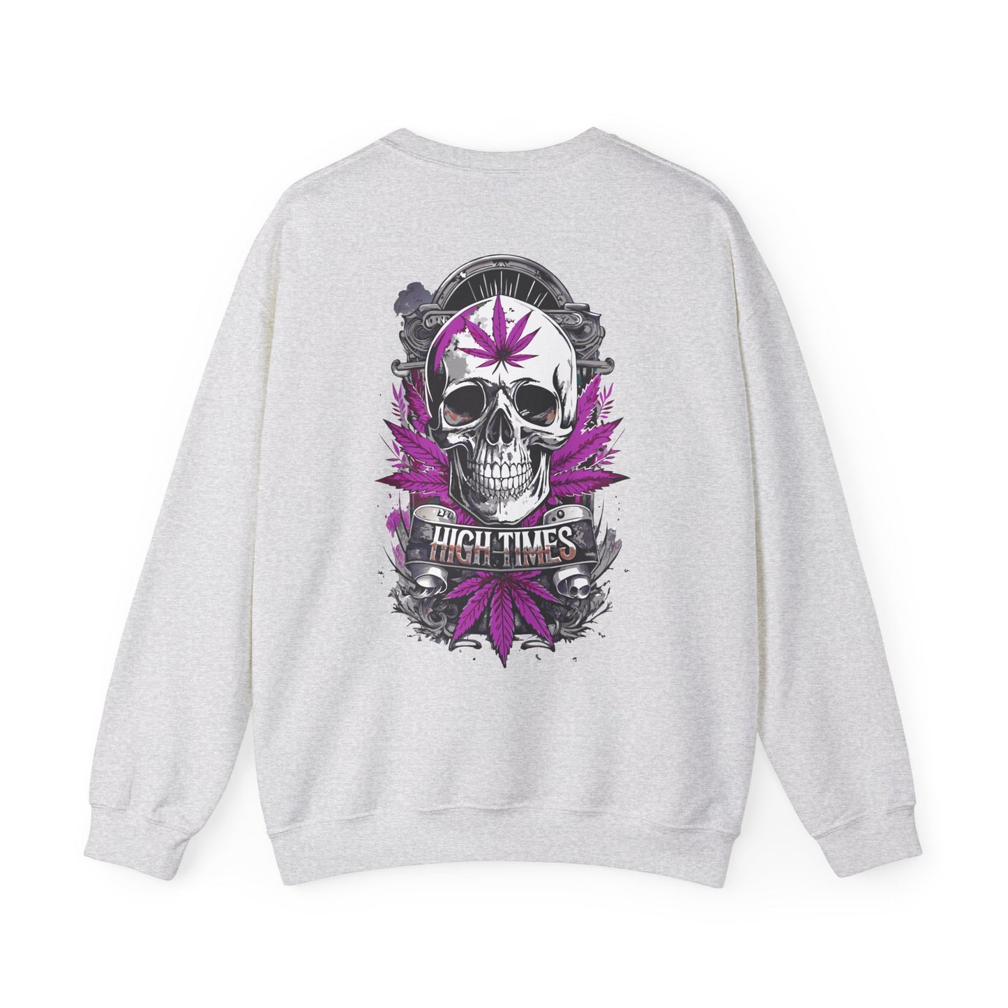 Skull & Purple Cannabis Leaf- "High Times" Graphic Sweatshirt