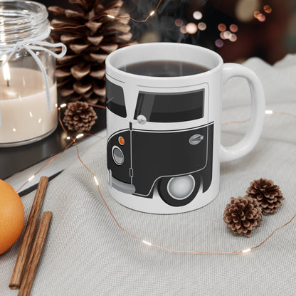 Vintage VW Bus Ceramic Coffee Mug - 11oz & 15oz - Perfect for Auto Enthusiasts Black